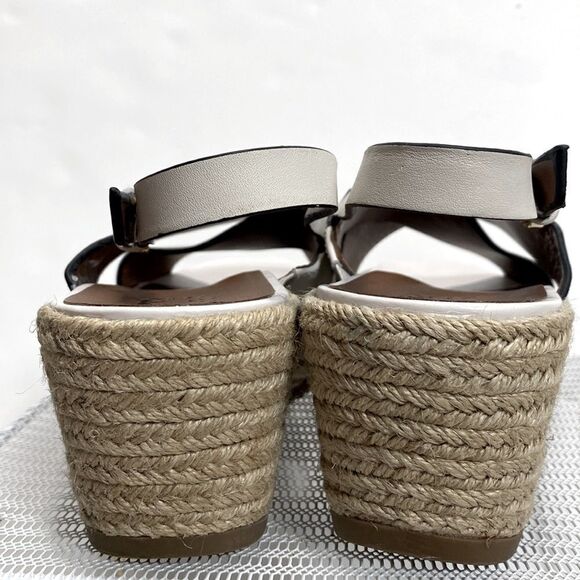 Naturalizer White Slingback Espadrille Sandals A Cross-band Wedges size 12 Wide - Picture 9 of 14